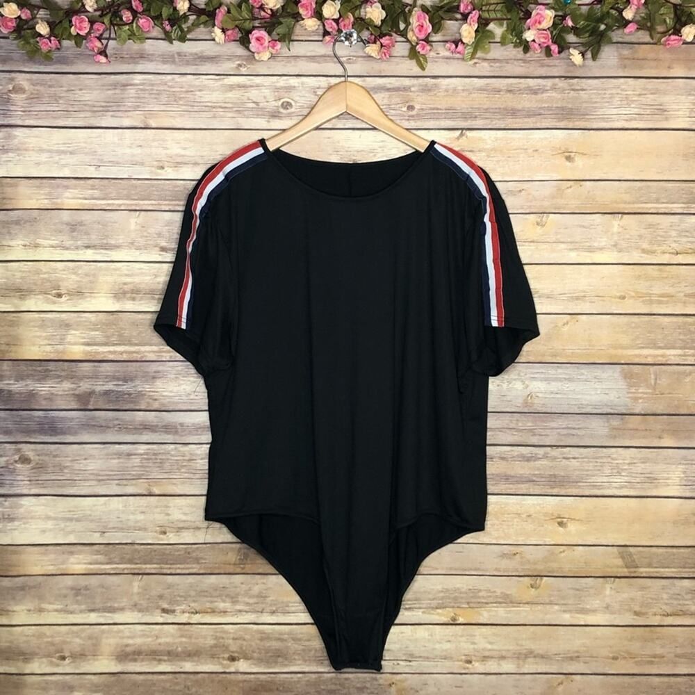 🌷5 for $25 SHEIN Side Stripe Tape Tee Bodysuit
